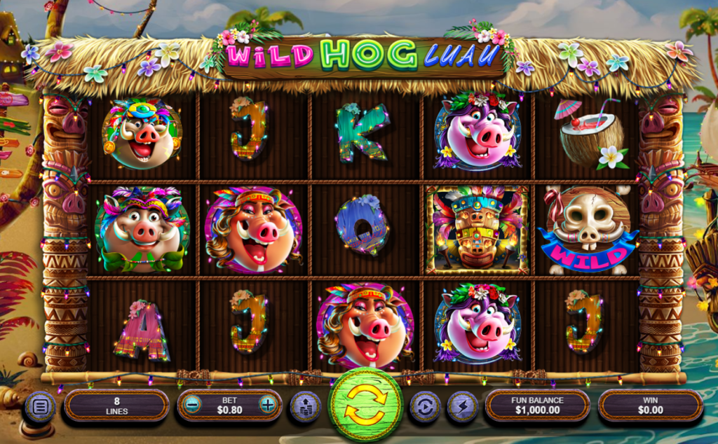 play Wild Hog Luau slots at PlayCroco Casino